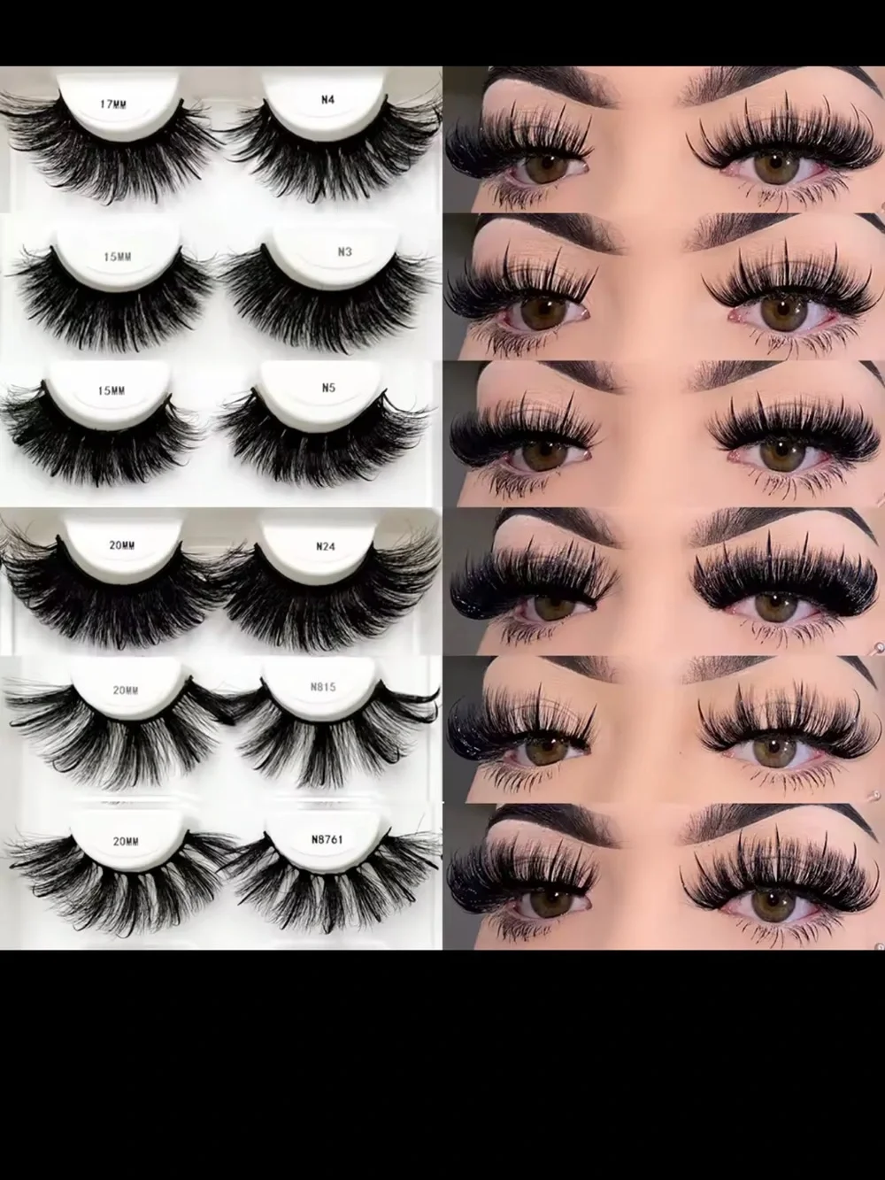 Voluminous Black False Eyelashes Pack - Dramatic Full-Volume Lashes